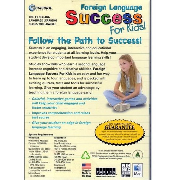 Foreign Language Success for Kids Ages 6-12 (CD, 2008) Win/Mac - NEW in BOX - Picture 2 of 3
